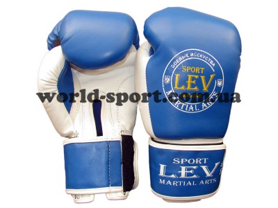 Перчатки бокс Лев 10 OZ Элит (стрейч, синий)